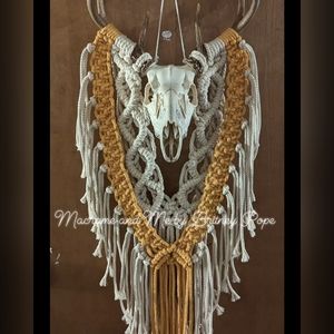 Macrame deer mount